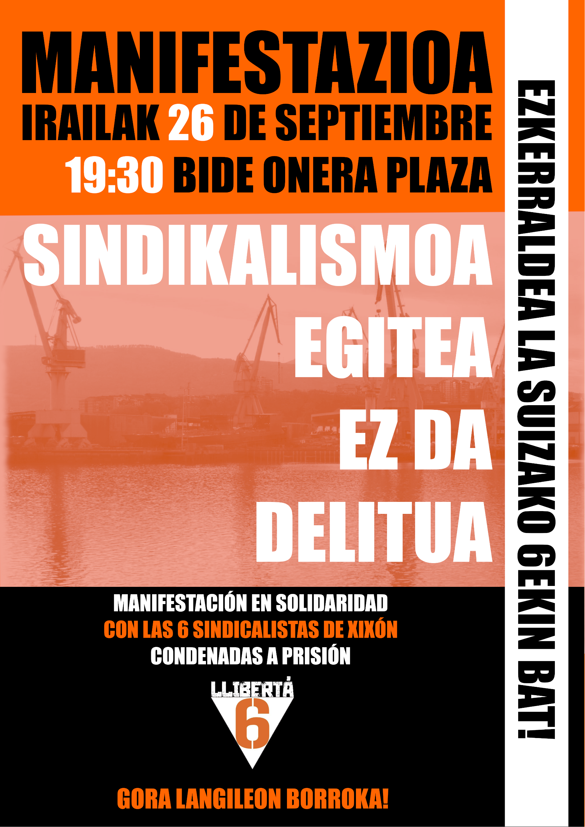 Ezkerraldea se moviliza en solidaridad con «Las 6 de La Suiza»