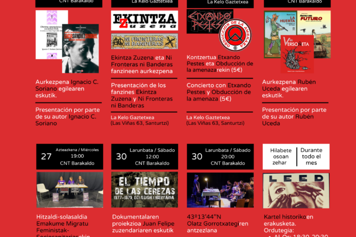 CNT Barakaldo y el Ateneo Lagun presentan el Noviembre Libertario 2024